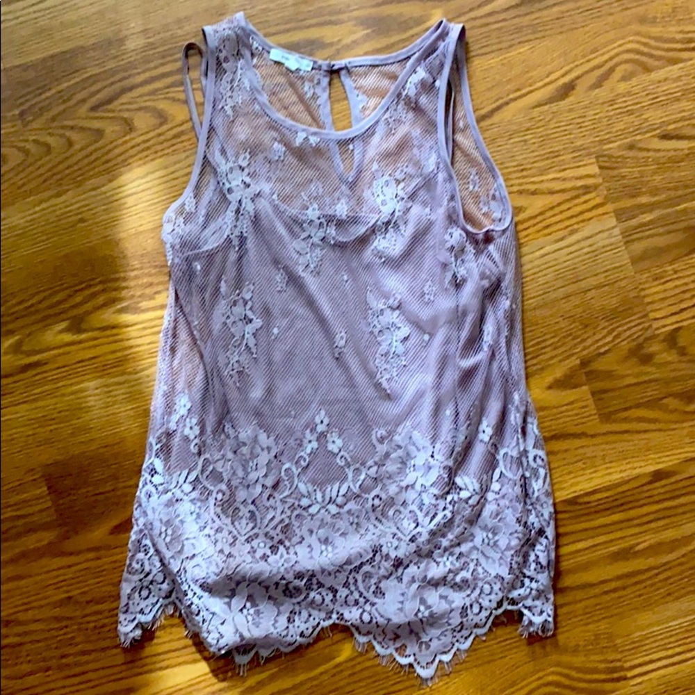 lilac colored lace tank Maurices